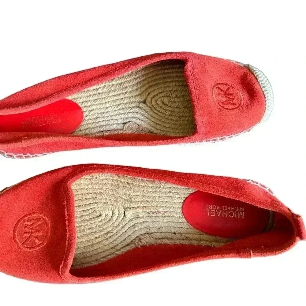 Michael Kors Orange Suede Espadrille Flats Sz 8M